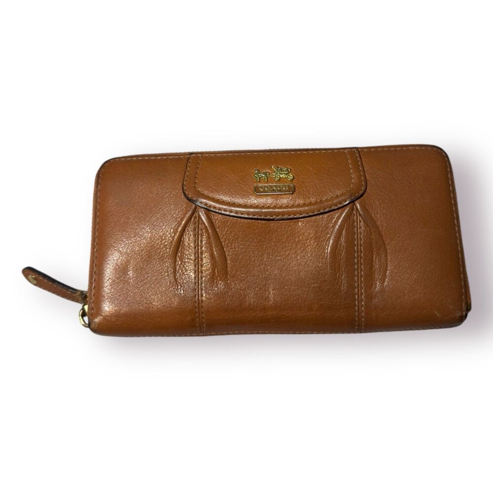 Coach Madison Accordion Wallet Leather Clutch Vintage - Picture 1 of 5